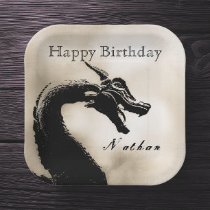 Assiettes En Carton Anniversaire mythique du dragon