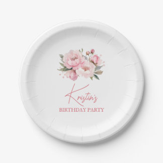 Assiettes En Carton Anniversaire Peony Rose