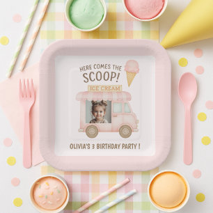 Assiettes En Carton Anniversaire personnalisé avec photo de camion de