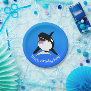 Assiettes En Carton Anniversaire personnalisé de la baleine tueuse Orc