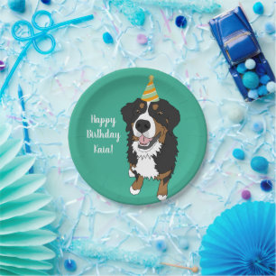 Assiettes En Carton Anniversaire personnalisé du chien de montagne ber