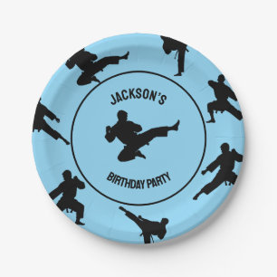 Assiettes En Carton Anniversaire personnalisé Karaté / Taekwondo / jud