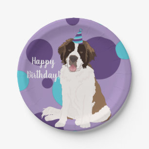 Assiettes En Carton Anniversaire personnalisé Saint Bernard