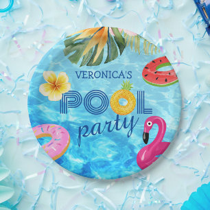 Assiettes En Carton Anniversaire Piscine Fun Eté Nage