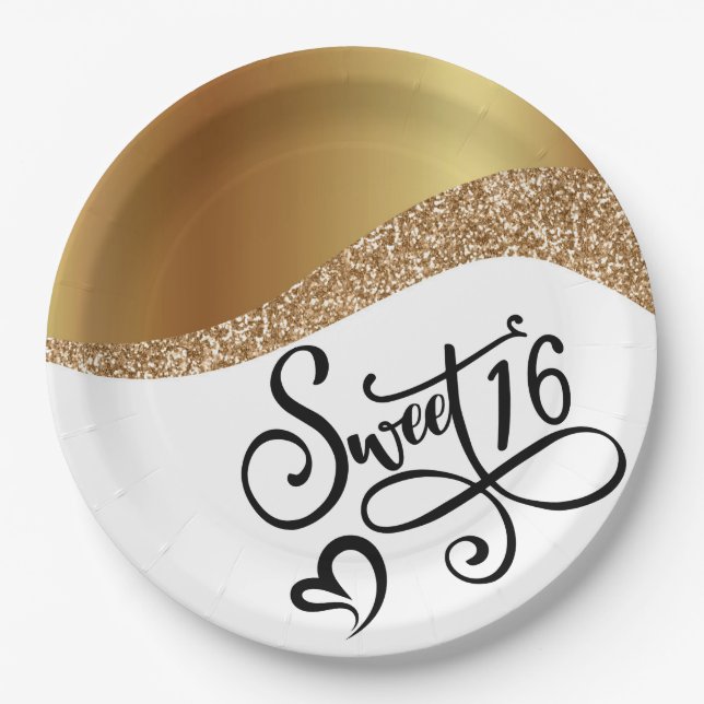 Assiettes En Carton Anniversaire seize ans (Devant)