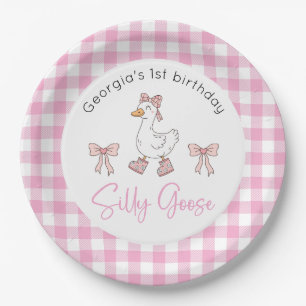 Assiettes En Carton Anniversaire Silly Goose Rose
