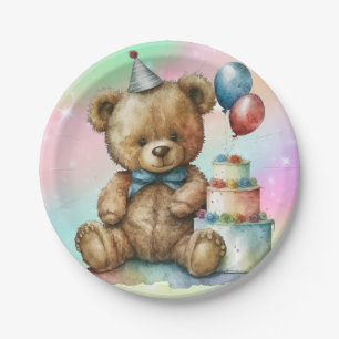 Assiettes En Carton Anniversaire Teddy Bear