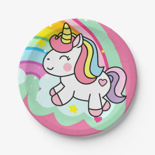 Assiettes En Carton Anniversaire Unicorn