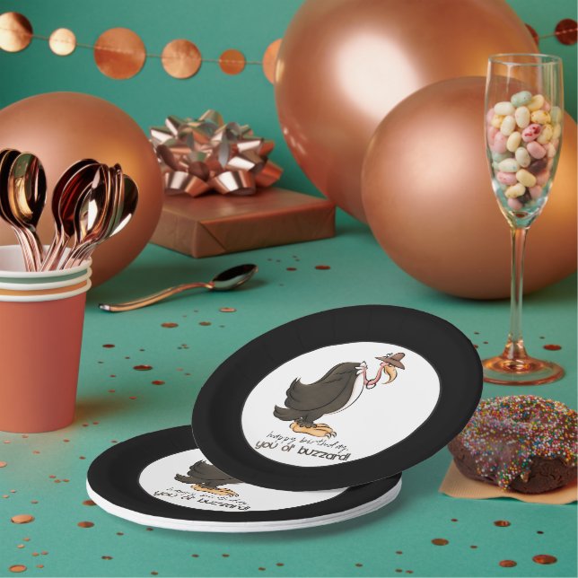 Assiettes En Carton Anniversaire vieux Buzzard joyeux plaque papier (Multi)