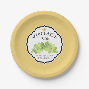 Assiettes En Carton Anniversaire vintage Anniversaire Vin Étiquette