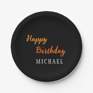 Assiettes En Carton Anniversaire Votre Nom Minimaliste Moderne