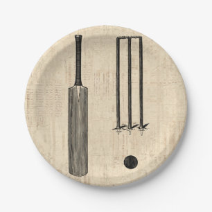 Assiettes En Carton Antique chauve-souris de cricket Art Vintage illus