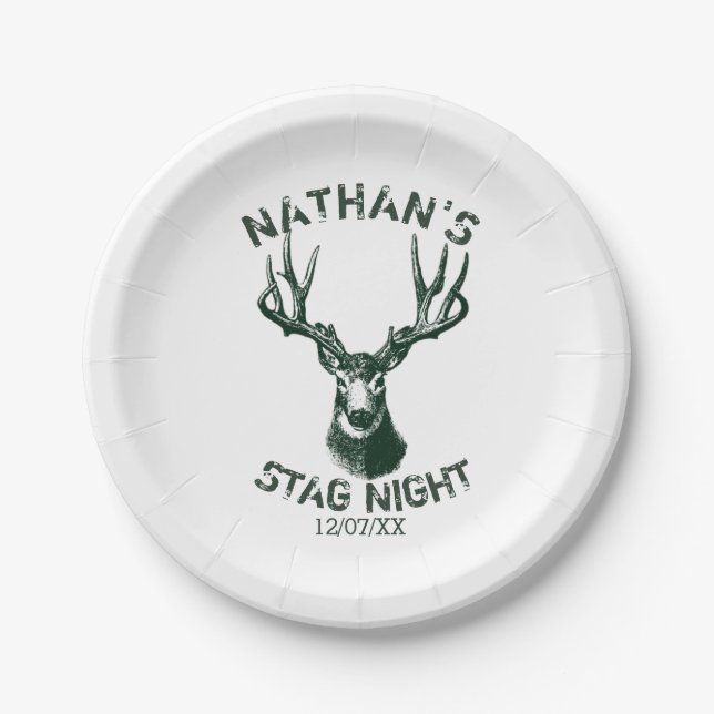 Assiettes En Carton Antlers nocturnes de stade personnalisés (Devant)