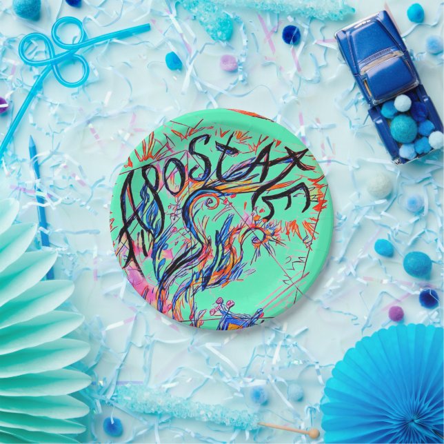 Assiettes En Carton Apostate Colorée Doodé Gratuit Dessin Dîner Plaque (Fête)