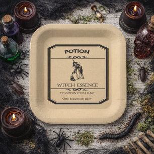 Assiettes En Carton Apothicaire d'Halloween Essence de Sorcière