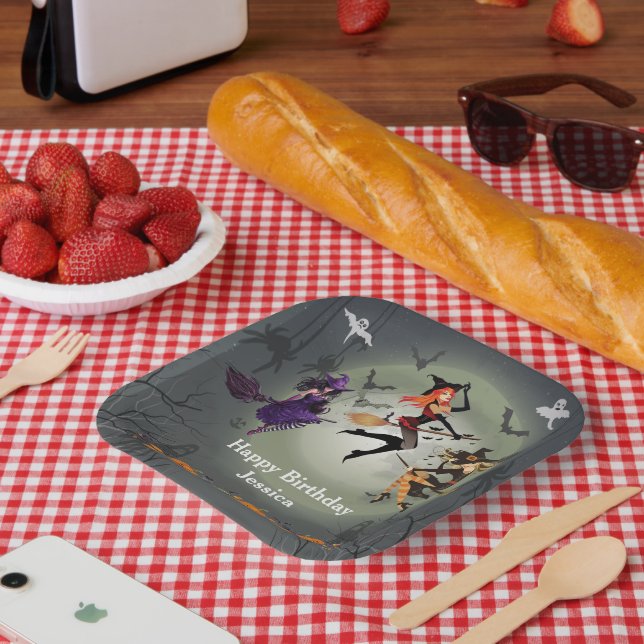 Assiettes En Carton Appel À Toutes Les Sorcières Fête D'Halloween 30E  (Pique-nique)