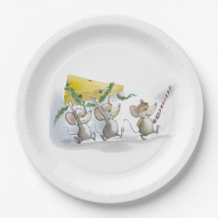 Assiettes En Carton Apporter la plaque à papier de fromage de Noël