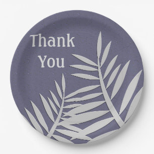 Assiettes En Carton Appréciation du Merci Feuille violette Silhouette