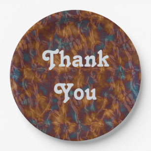 Assiettes En Carton Appréciation Repas Gold Blue Swirl Couleurs Merci