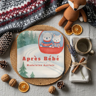 Assiettes En Carton Après Bébé ski woodland animals winter baby shower