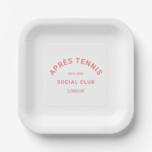 Assiettes En Carton Après le Tennis Social Club Rose Crest personnalis
