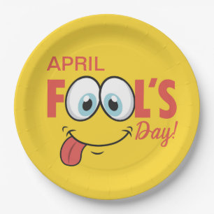 Assiettes En Carton April Fool's Day Happy Funny Face   Vacances