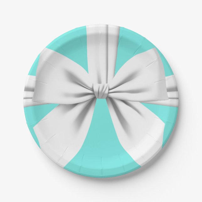 Assiettes En Carton Aqua Elegant Fancy Tiffany Anniversaire Vaisselle (Devant)
