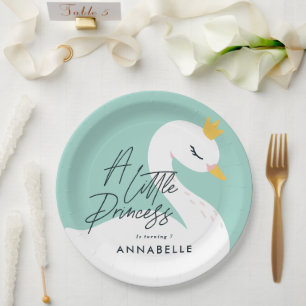 Assiettes En Carton Aqua girly élégante photo belle napée de fête de c