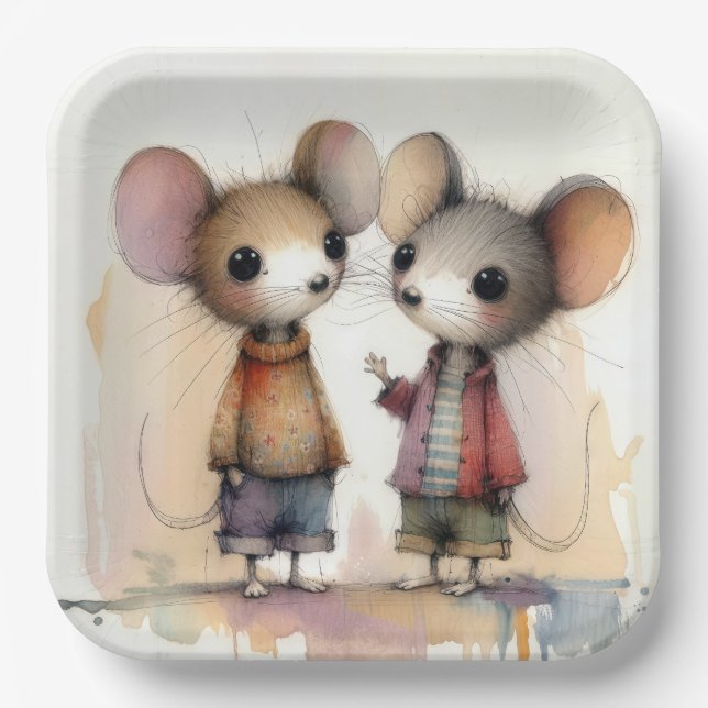 Assiettes En Carton Aquarelle (Recto)