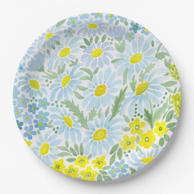 Assiettes En Carton Aquarelle (Devant)