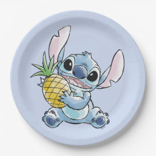 Assiettes En Carton Aquarelle ananas