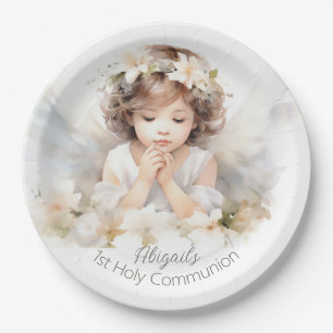 Assiettes En Carton Aquarelle Angel Girl