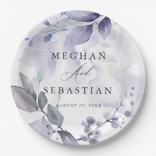 Assiettes En Carton Aquarelle BOHO Plaque de papier de feuillage en bo