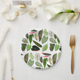 Assiettes En Carton Aquarelle botanique Vintage verdure Feuilles