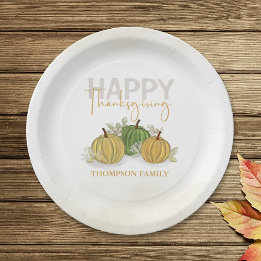 Assiettes En Carton Aquarelle Citrouille simple Bon thanksgiving gourd