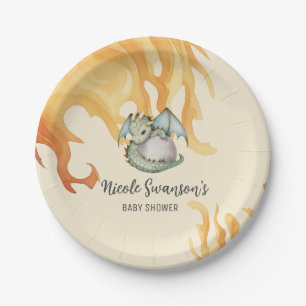 Assiettes En Carton Aquarelle Cute Dragon Oeuf Plaques de papier