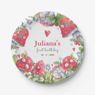 Assiettes En Carton Aquarelle de forêt de bois Anniversaire de enfant