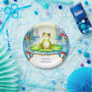 Assiettes En Carton Aquarelle Enfants Grenouille Anniversaire