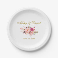 Aquarelle Floral Rose Blush Mariage or
