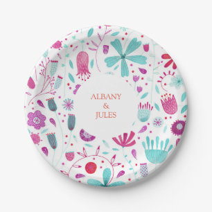 Assiettes En Carton Aquarelle Florale moderne