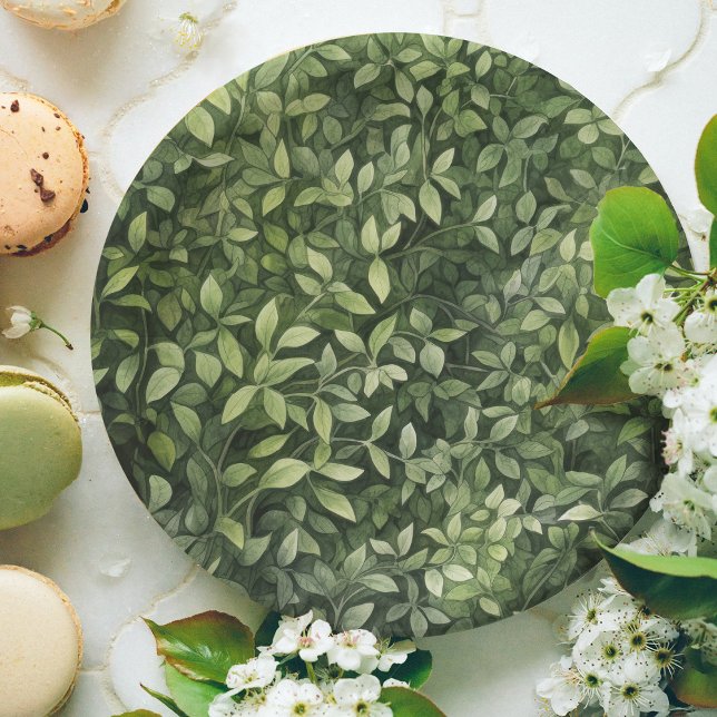Assiettes En Carton Aquarelle Forrest Greens Baby shower neutre (Créateur téléchargé)