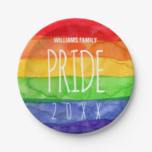 Assiettes En Carton Aquarelle gay pride Party Arc-en-ciel Plaque de pa