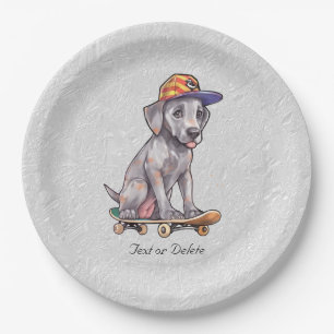 Assiettes En Carton Aquarelle Grande plaque de papier gris