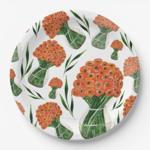 Assiettes En Carton Aquarelle italienne Ranunculus