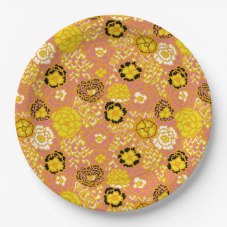 Assiettes En Carton Aquarelle Lemon Gold