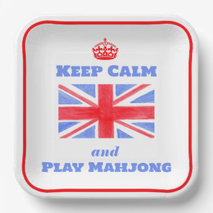 Assiettes En Carton Aquarelle Mahjong Gardez votre calme Drapeau brita