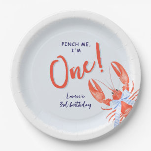 Assiettes En Carton Aquarelle Pinch Me Homard Côtière 1er Anniversaire