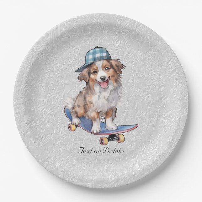 Assiettes En Carton Aquarelle Plaque de papier bergère australienne (Devant)