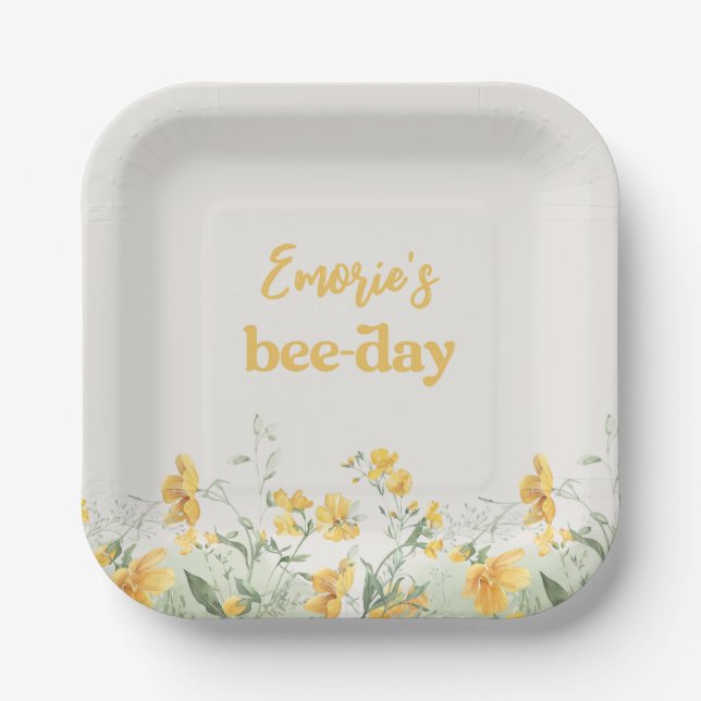Assiettes En Carton Aquarelle Plaques en papier d'abeille (Recto)