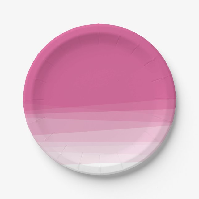 Assiettes En Carton Aquarelle rose chic Ombre (Devant)